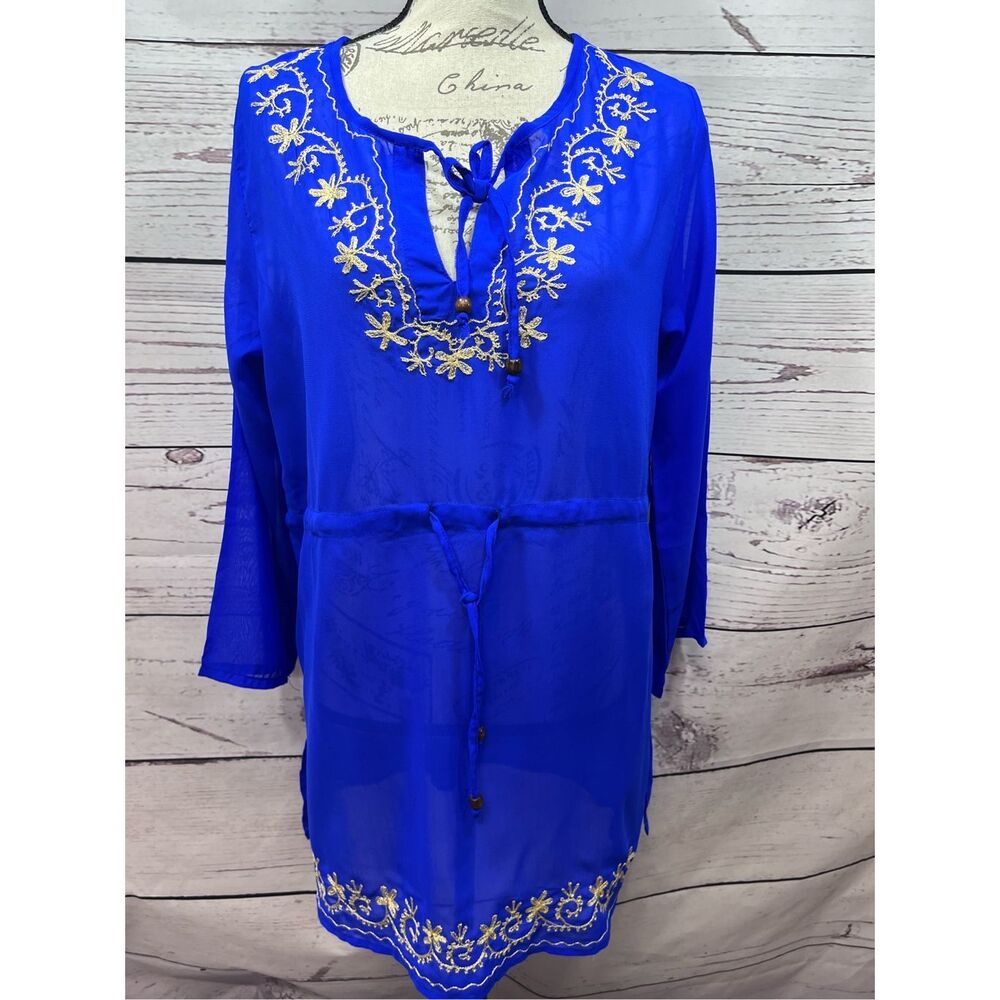 NF large/XL blue sheet pullover beach royal blue NWT cover‎ up - 3204